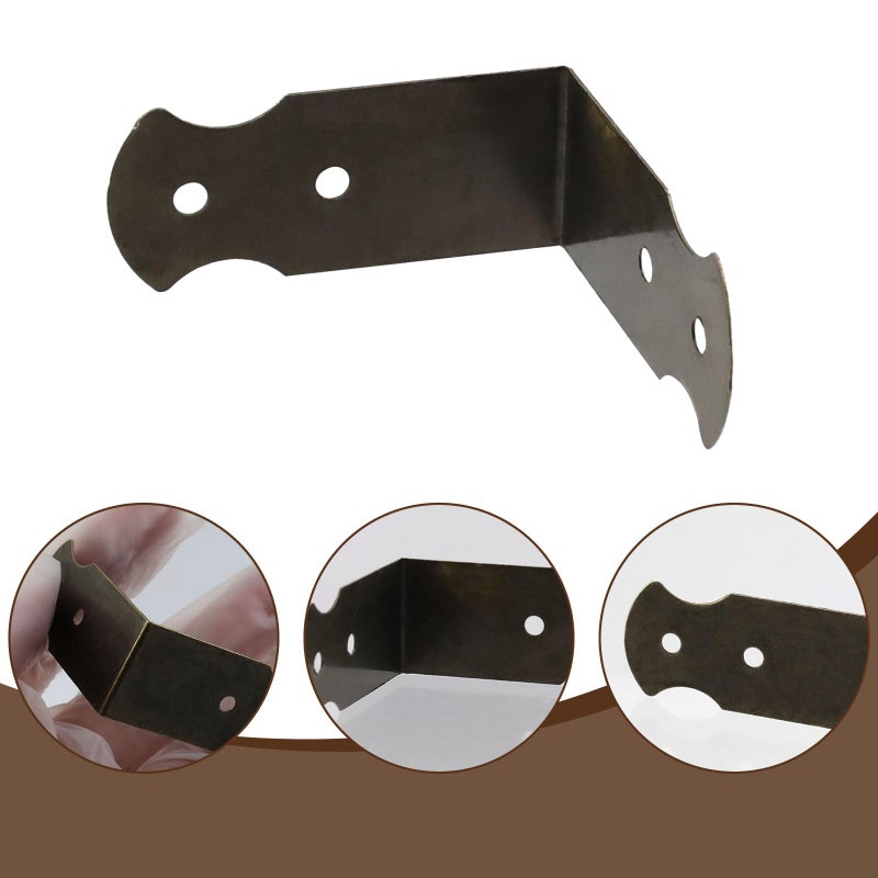 Geesatis 1.6" X 0.7" Set of 20 Right Angle Decorative Corner Protector Box Edge Cover Bracket, with Mounting Screws, Iron, Bronze - Image 4